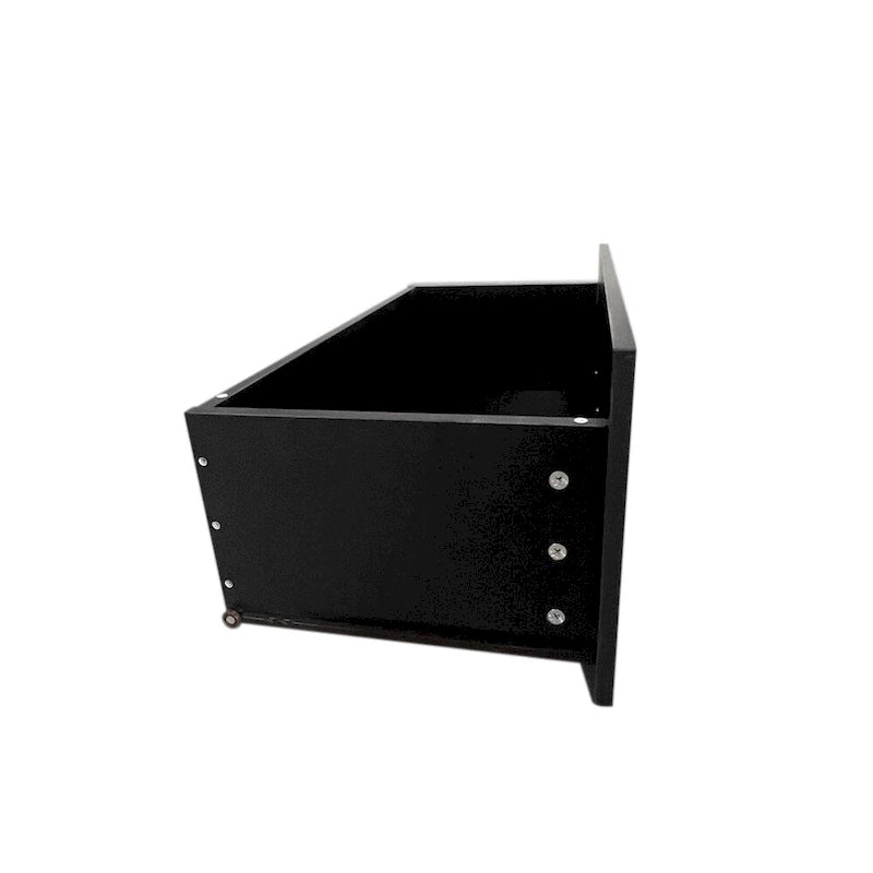 Archivador lateral de 2 cajones (Negro/Marrón) con soporte superior para impresora