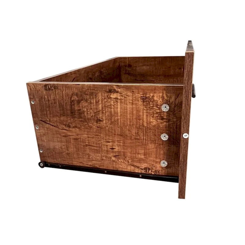Archivador lateral de 2 cajones (Negro/Marrón) con soporte superior para impresora
