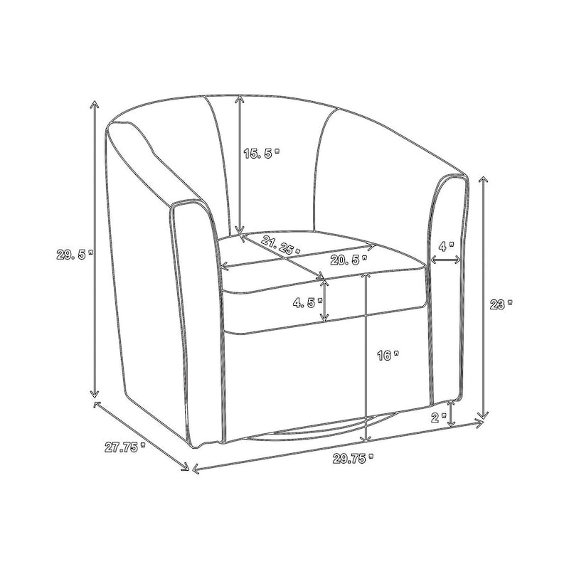 Sillón compacto con respaldo de barril