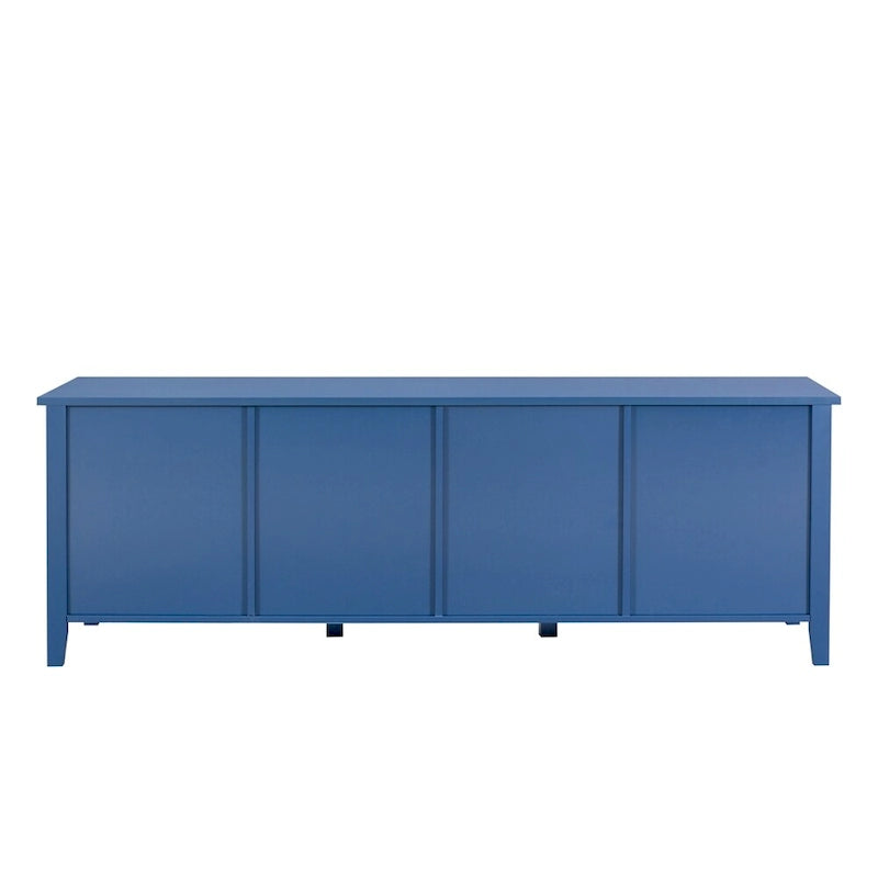 Mueble TV de 71" con estructura de madera maciza, puerta de cristal Changhong, tirador de metal