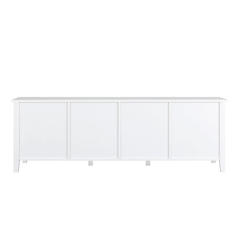 Mueble TV de 71" con estructura de madera maciza, puerta de cristal Changhong, tirador de metal