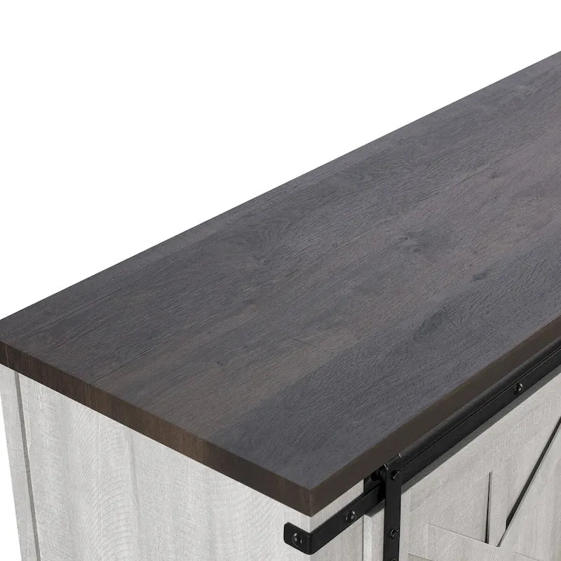 Mueble de TV deslizante con puerta de granero estilo rústico de 58 pulgadas – Para televisores de hasta 65 pulgadas – 58 pulgadas de ancho