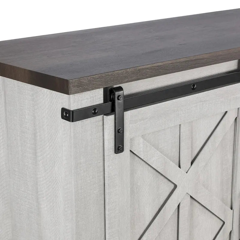 Mueble de TV deslizante con puerta de granero estilo rústico de 58 pulgadas – Para televisores de hasta 65 pulgadas – 58 pulgadas de ancho