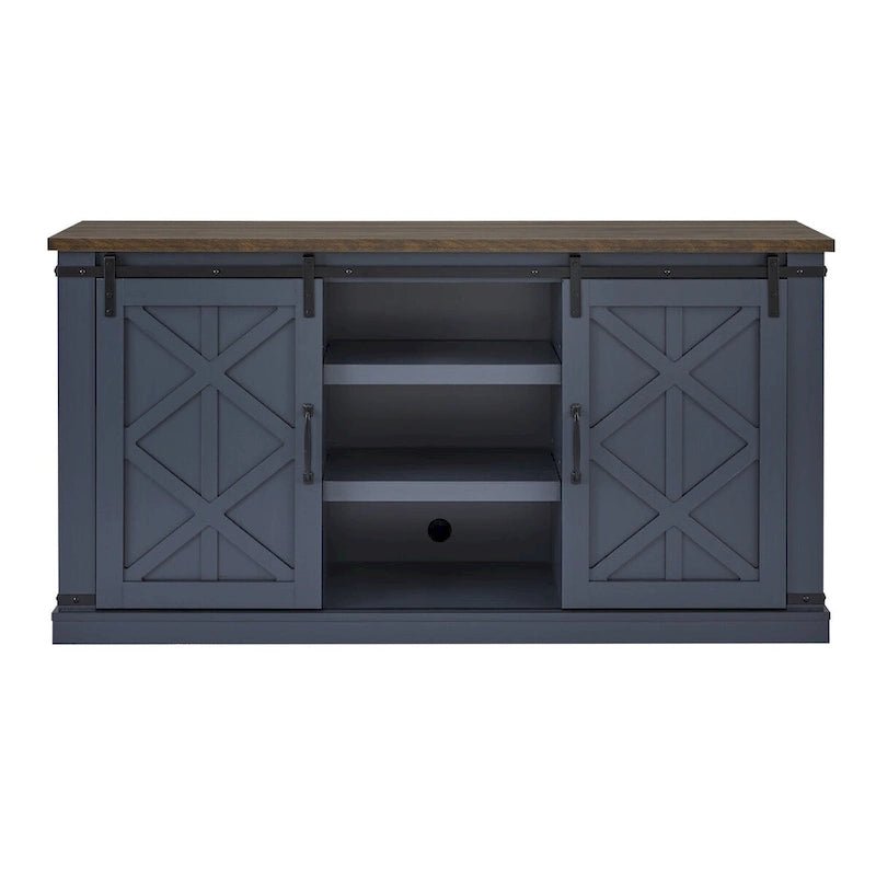 Mueble de TV deslizante con puerta de granero estilo rústico de 58 pulgadas – Para televisores de hasta 65 pulgadas – 58 pulgadas de ancho
