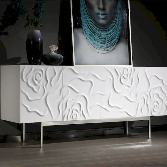 Modrest Gwen Modern White High Gloss Buffet