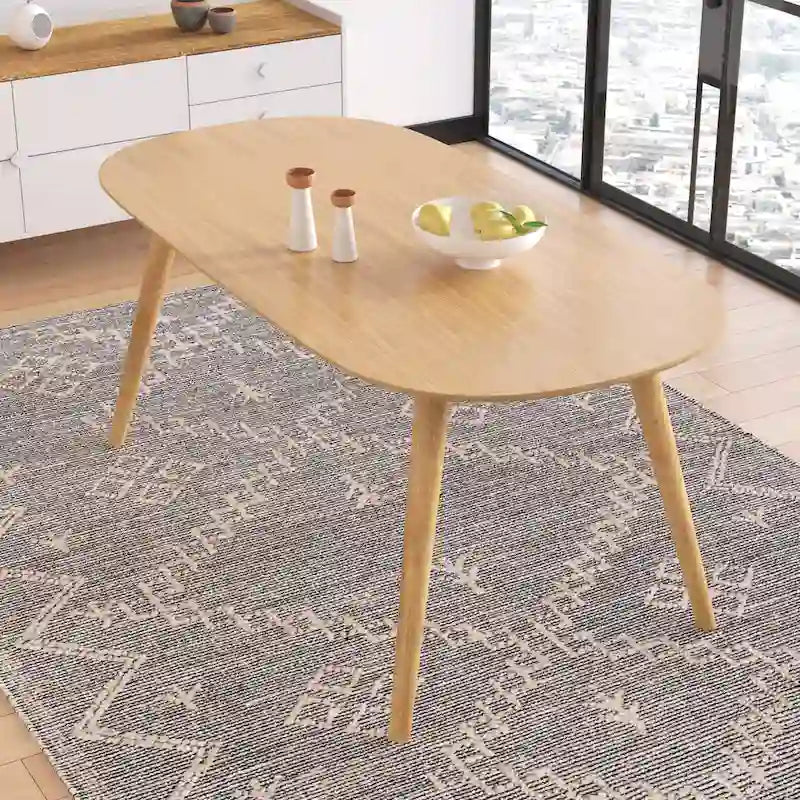 Connor - Mesa de comedor rectangular con acabado natural