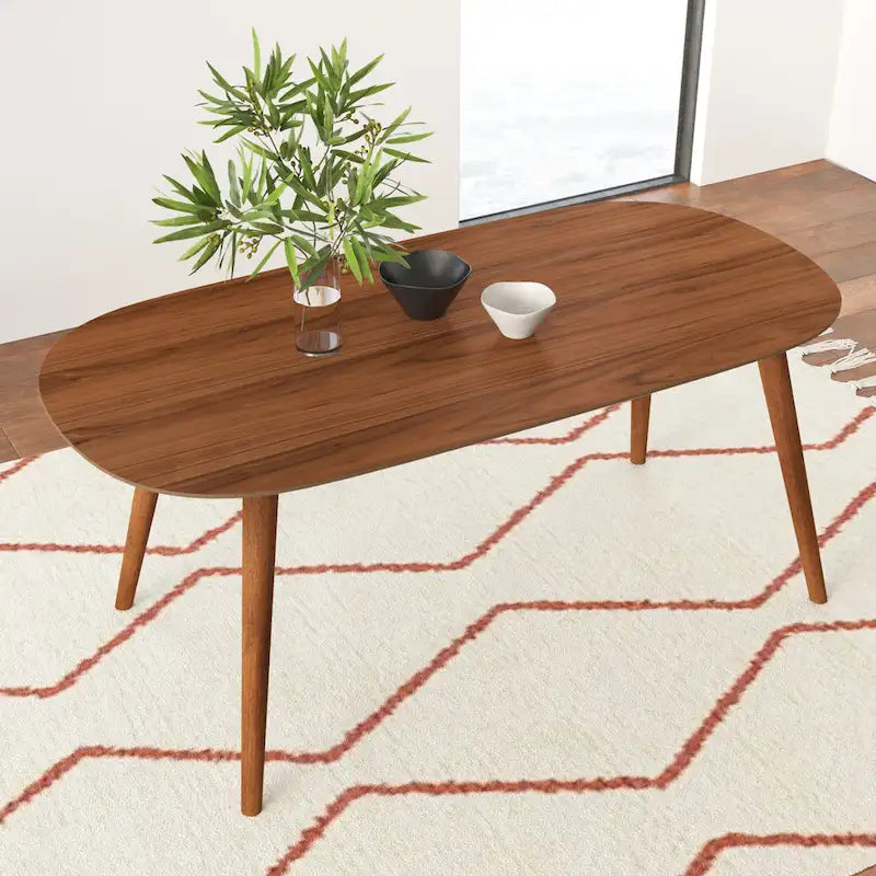 Connor - Mesa de comedor rectangular con acabado natural