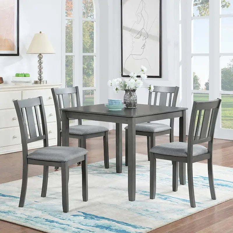 Mesa cuadrada de comedor de madera para 4 personas para espacios pequeños