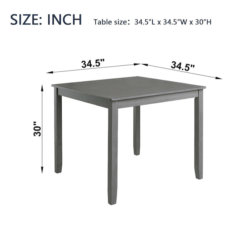 Mesa cuadrada de comedor de madera para 4 personas para espacios pequeños