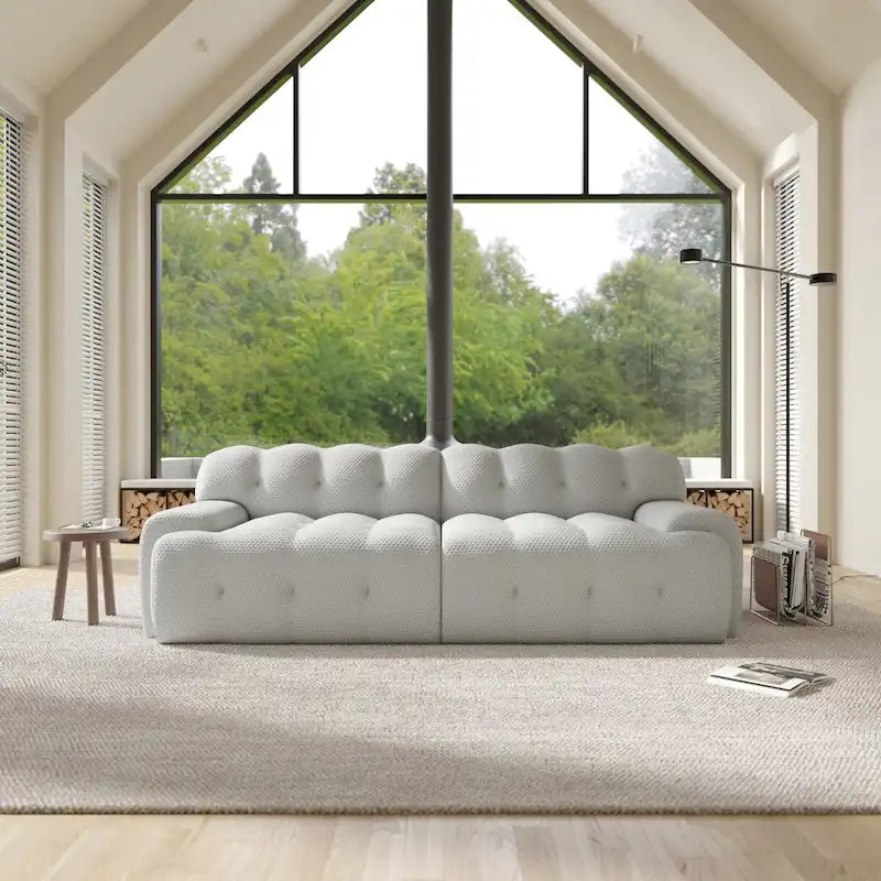 Sofá moderno y cómodo de 3 plazas, sofá de suelo tapizado en tejido 3D, sofá nube para sala de estar, apartamento