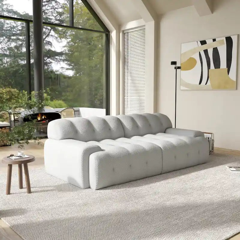 Sofá moderno y cómodo de 3 plazas, sofá de suelo tapizado en tejido 3D, sofá nube para sala de estar, apartamento