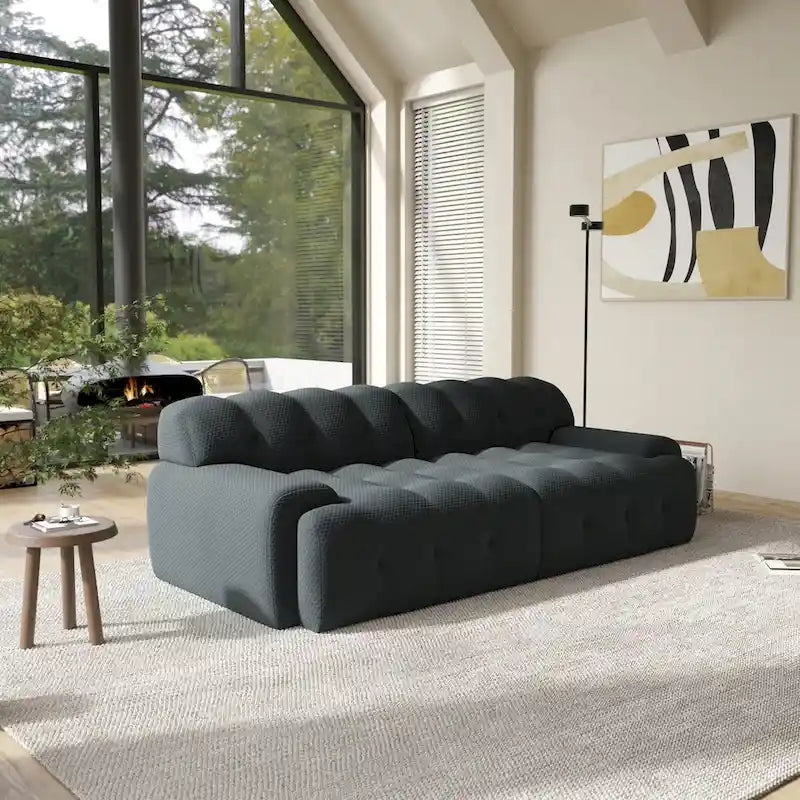 Sofá moderno y cómodo de 3 plazas, sofá de suelo tapizado en tejido 3D, sofá nube para sala de estar, apartamento