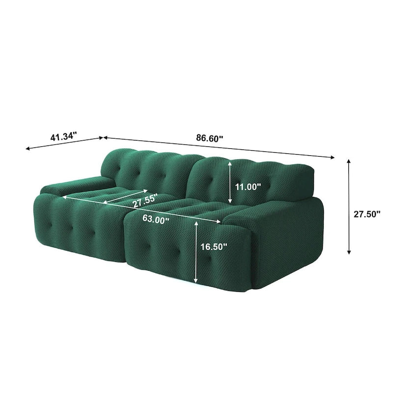 Sofá moderno y cómodo de 3 plazas, sofá de suelo tapizado en tejido 3D, sofá nube para sala de estar, apartamento