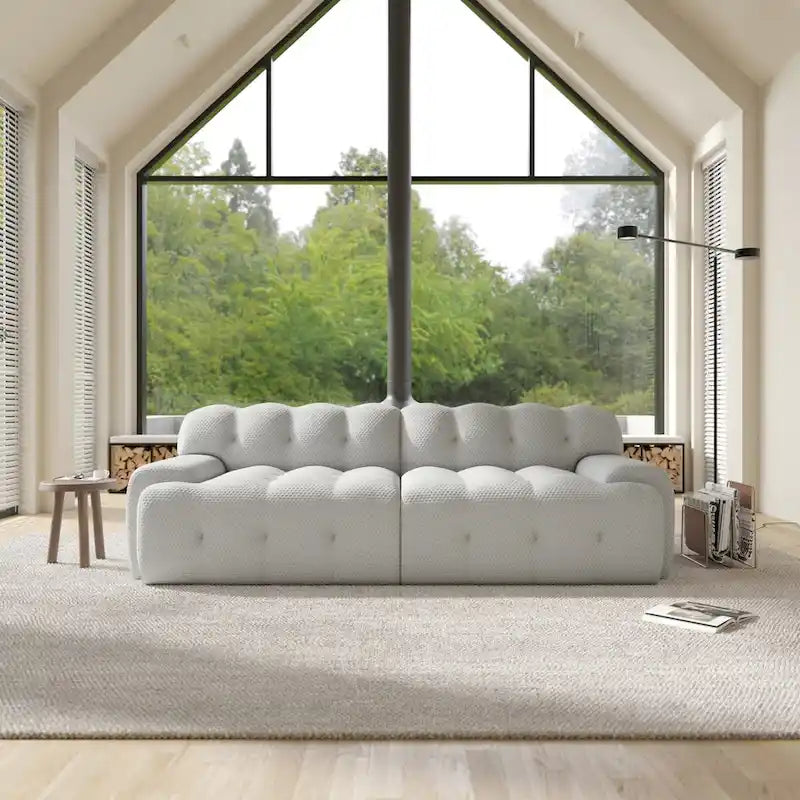 Sofá moderno y cómodo de 3 plazas, sofá de suelo tapizado en tejido 3D, sofá nube para sala de estar, apartamento