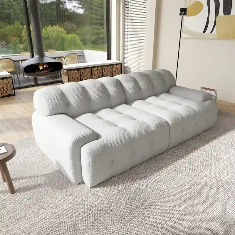 Sofá moderno y cómodo de 3 plazas, sofá de suelo tapizado en tejido 3D, sofá nube para sala de estar, apartamento