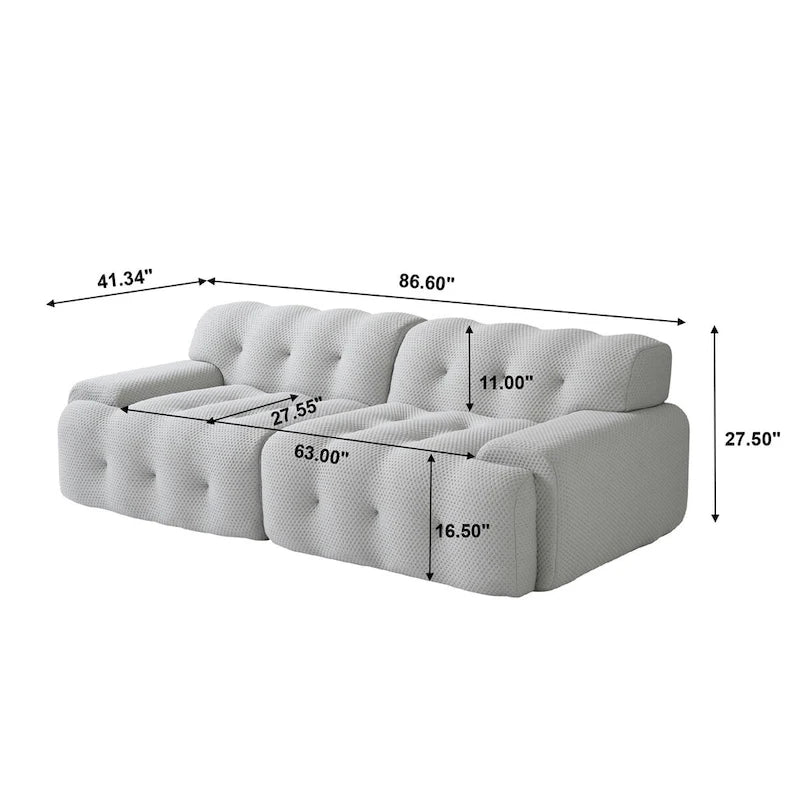 Sofá moderno y cómodo de 3 plazas, sofá de suelo tapizado en tejido 3D, sofá nube para sala de estar, apartamento