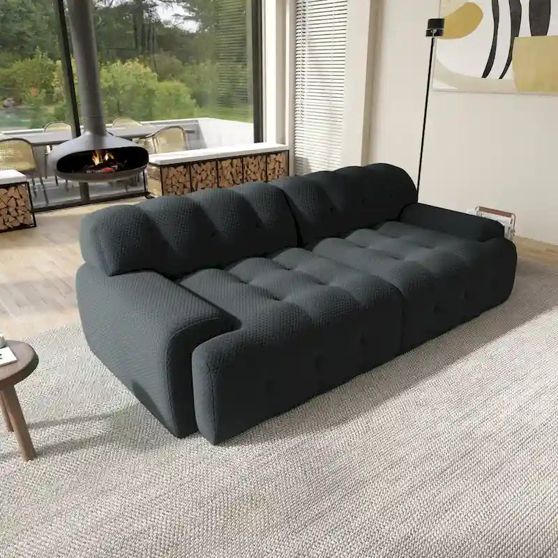 Sofá moderno y cómodo de 3 plazas, sofá de suelo tapizado en tejido 3D, sofá nube para sala de estar, apartamento