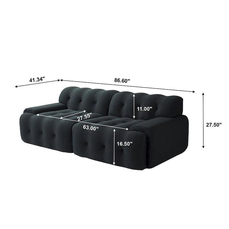 Sofá moderno y cómodo de 3 plazas, sofá de suelo tapizado en tejido 3D, sofá nube para sala de estar, apartamento