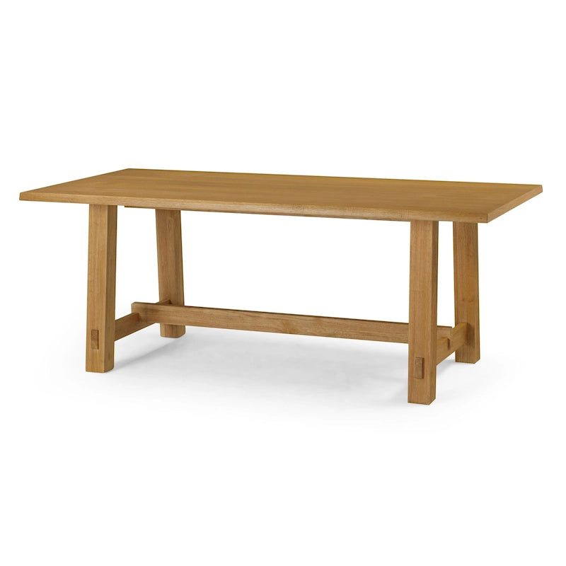Mesa de comedor rectangular de madera con acabado negro envejecido