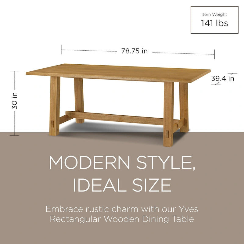 Mesa de comedor rectangular de madera con acabado negro envejecido