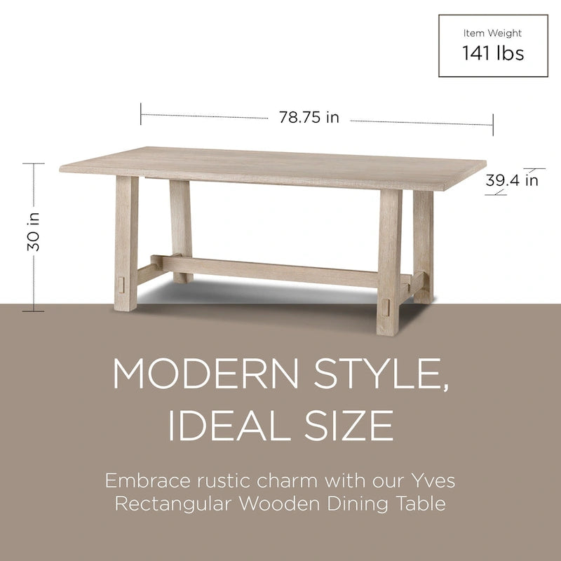 Mesa de comedor rectangular de madera con acabado negro envejecido