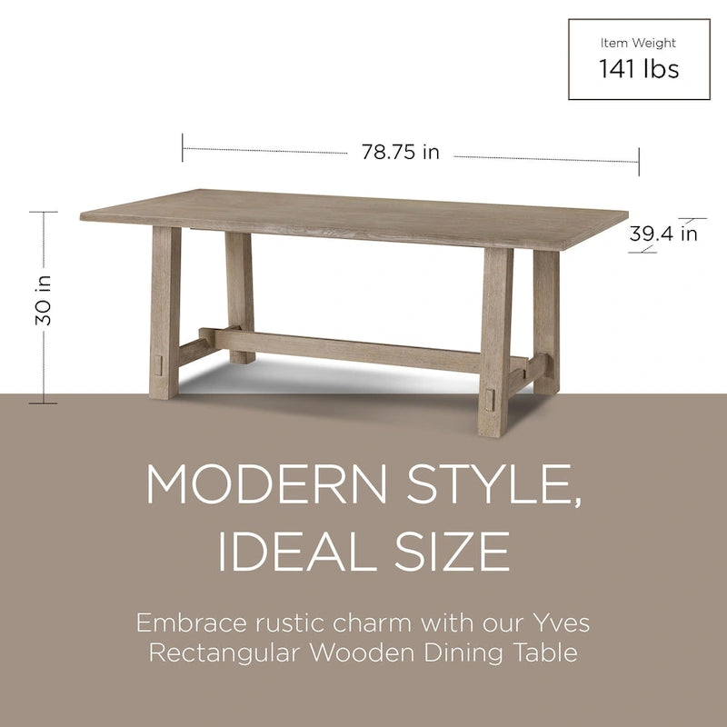 Mesa de comedor rectangular de madera con acabado negro envejecido
